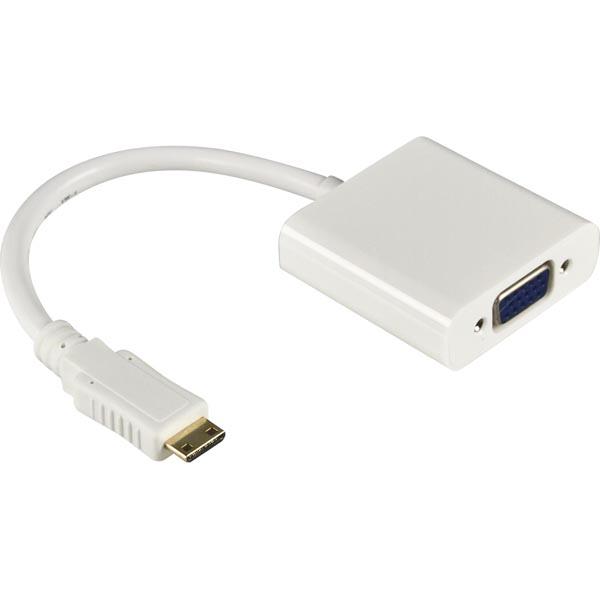 Mini HDMI to VGA Adapter Converter For PC Laptop وصلة تحويل من ميني اتش دي إلى منفذ في جي اي لعرض شاشة الكمبيوتر او الكاميرة على التلفاز او البروجكتر 